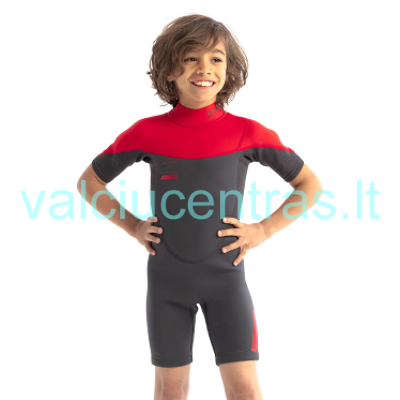 JOBE Boston Shorty 2mm vaikiškas neperšlampamas kostiumas pilka/raudona